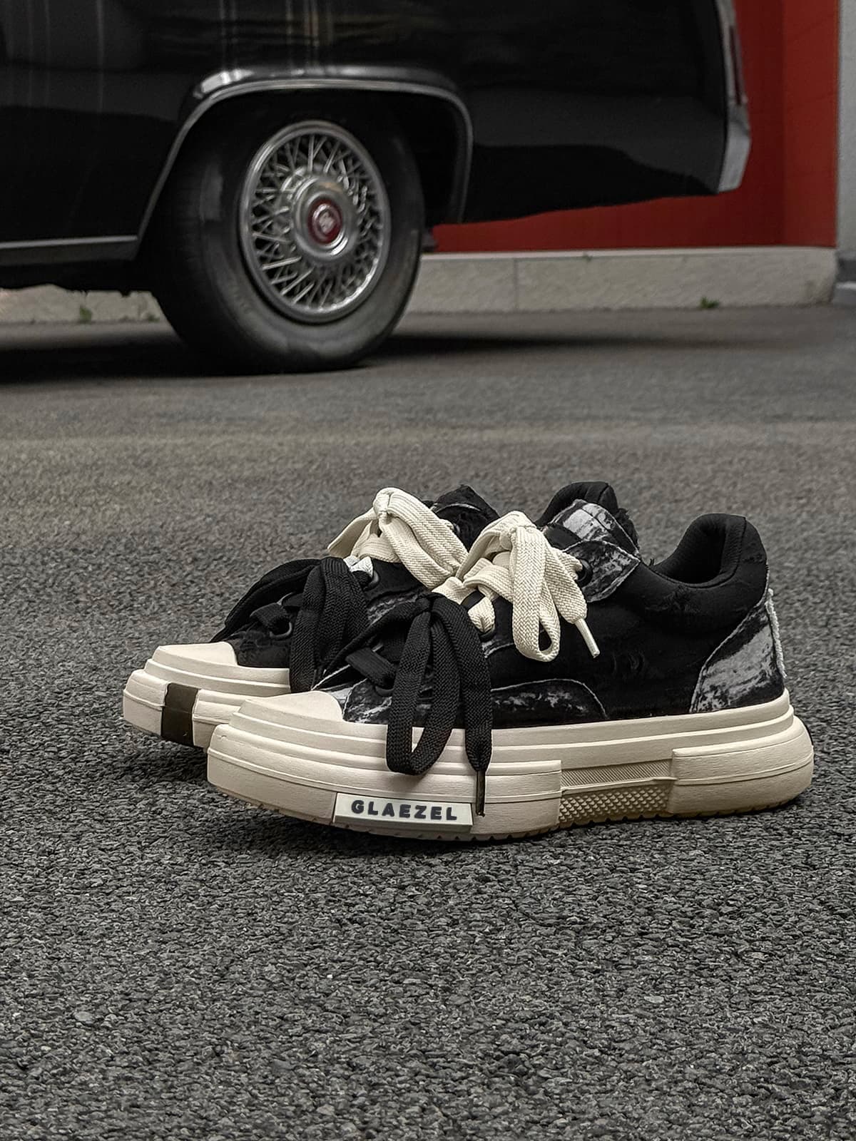 Platform Double Lace Canvas Sneakers 