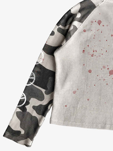 Camo Waffle Raglan Long Sleeve Tee