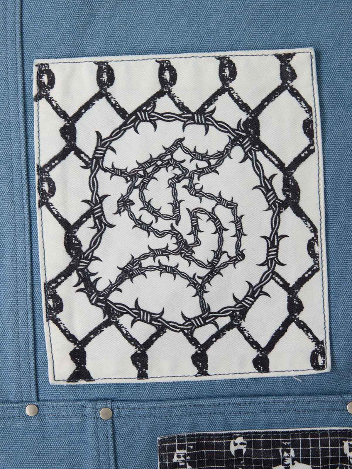 Supermade Multi-Element Appliqué Patchwork Denim Suit 