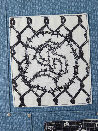 Supermade Multi-Element Appliqué Patchwork Denim Suit 