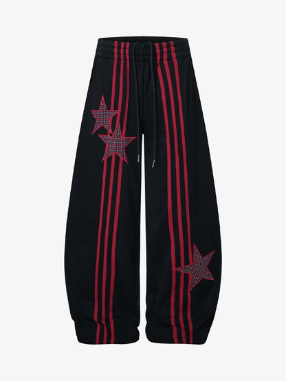 Stylish Star-Embellished Wide-Leg Pants for Casual Wear 