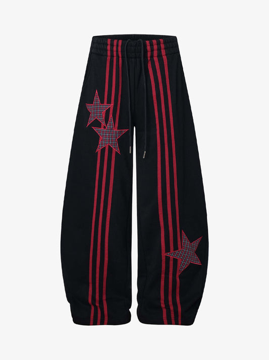 Stylish Star-Embellished Wide-Leg Pants for Casual Wear 