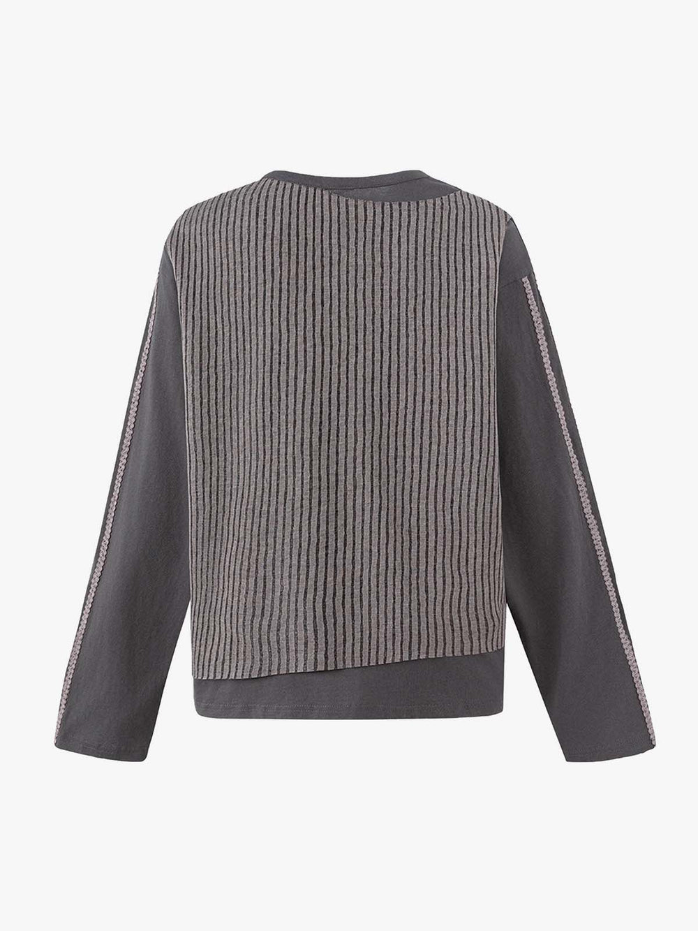 Striped Graphic Layered Patchwork Sweatshirt