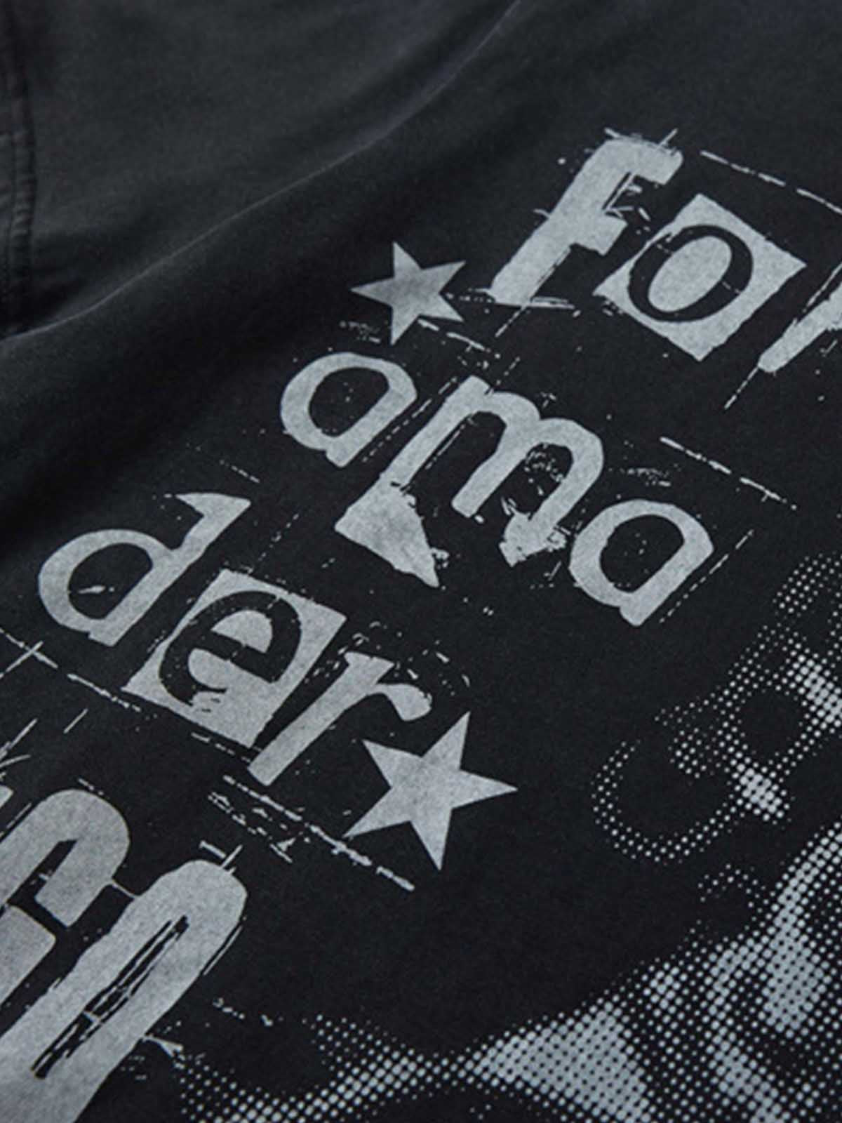 Cyber Portrait Graphic Oversized T-Shirt 