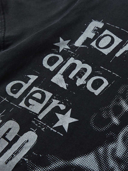 Cyber Portrait Graphic Oversized T-Shirt 