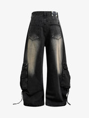 Deconstructed Multi-Pocket Cargo Jeans 