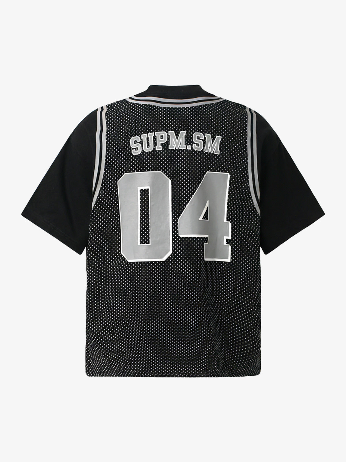 Mesh Fabric Basketball Jersey T-Shirt with Bold Print and Number Design 
