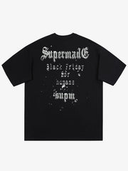 Gothic Skull Spiderweb Graphic T-Shirt 
