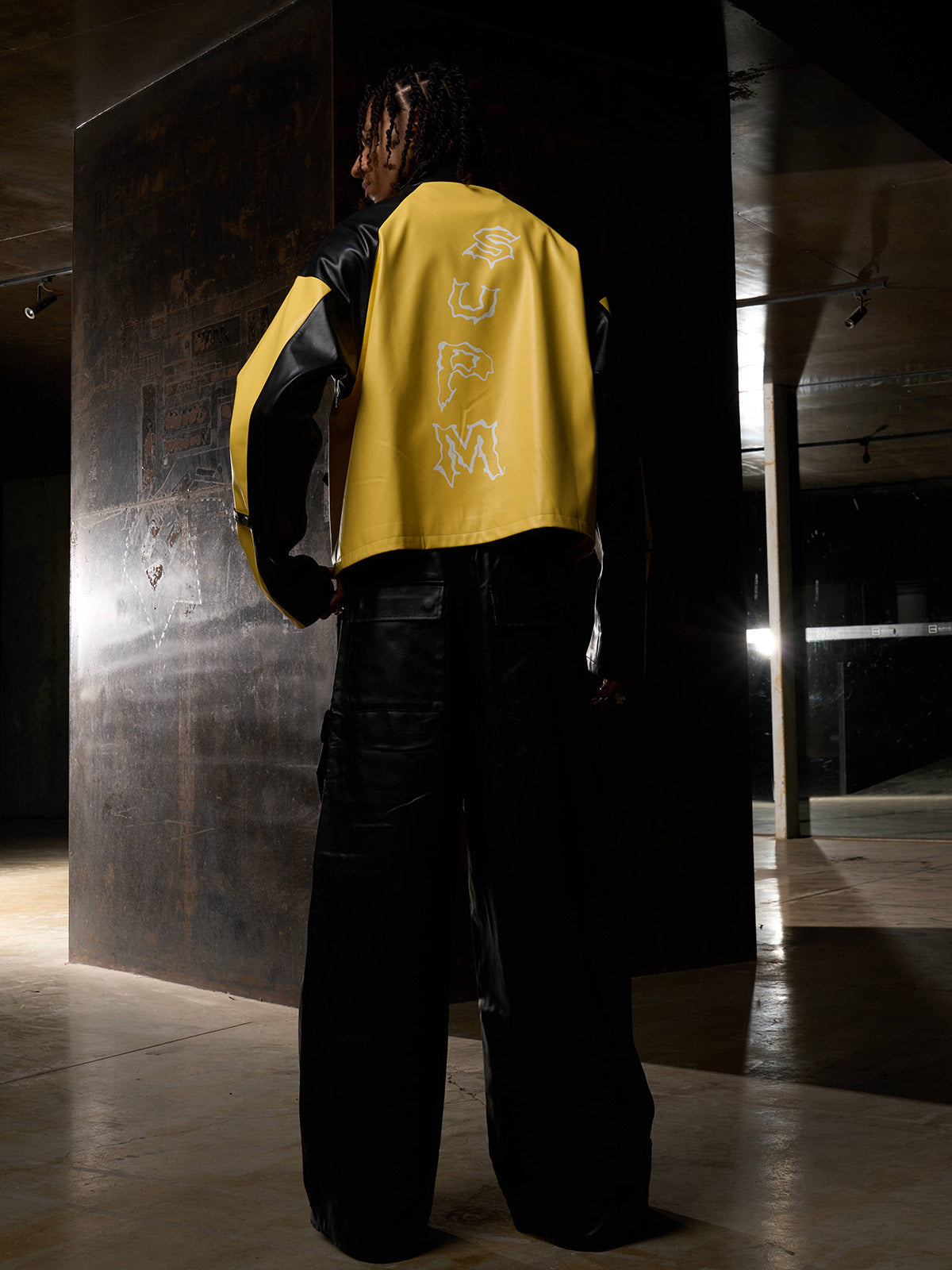 Original Contrast Color Leather Jacket 