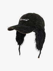 Street-style Retro Distressed Corduroy Duckbill Cap
