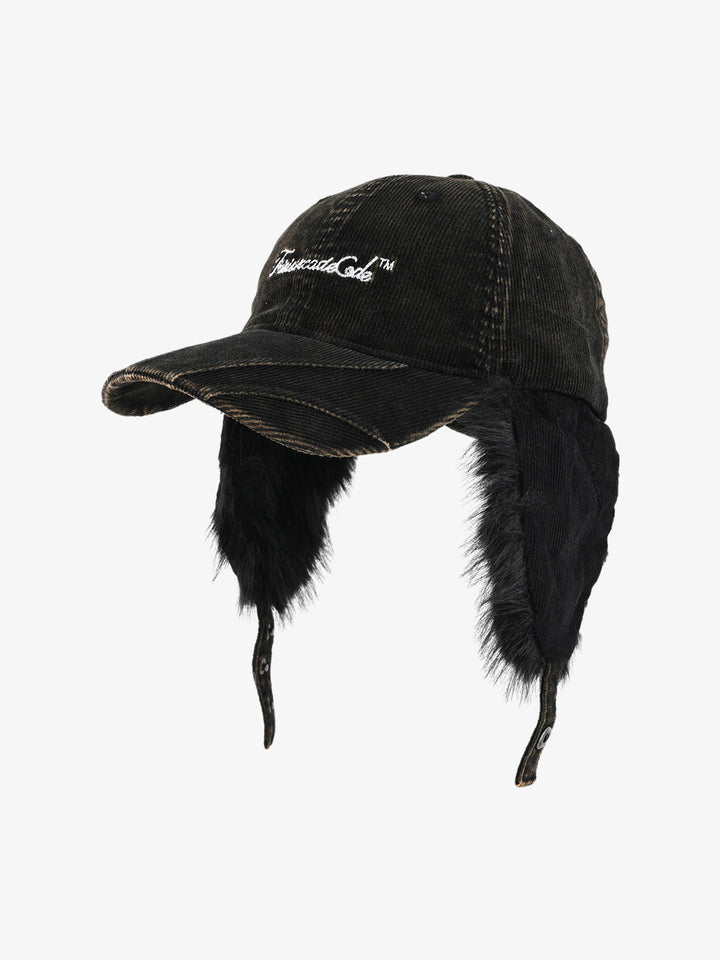 Street-style Retro Distressed Corduroy Duckbill Cap