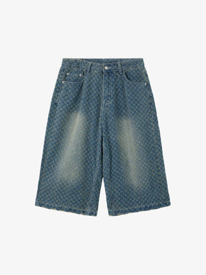 Light Blue Denim Wide-Leg Bermuda Shorts for Women High Waist Relaxed Fit Summer Casual Pants 