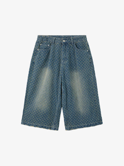 Light Blue Denim Wide-Leg Bermuda Shorts for Women High Waist Relaxed Fit Summer Casual Pants 