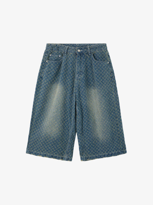 Light Blue Denim Wide-Leg Bermuda Shorts for Women High Waist Relaxed Fit Summer Casual Pants 