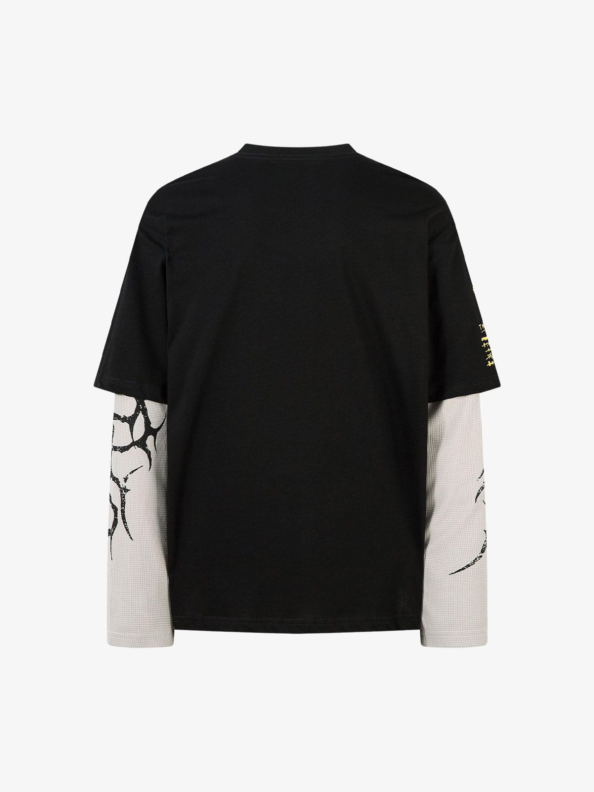 Thesupermade Hip-Hop Punk Faux Two-Piece Long-Sleeved T-Shirt 