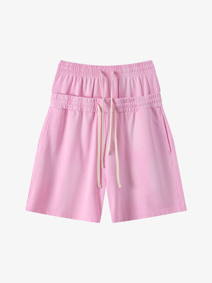 Women’s High-Waisted Summer Shorts – Cotton Blend Elastic Waist Casual Fit