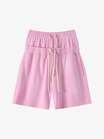 Women’s High-Waisted Summer Shorts – Cotton Blend Elastic Waist Casual Fit