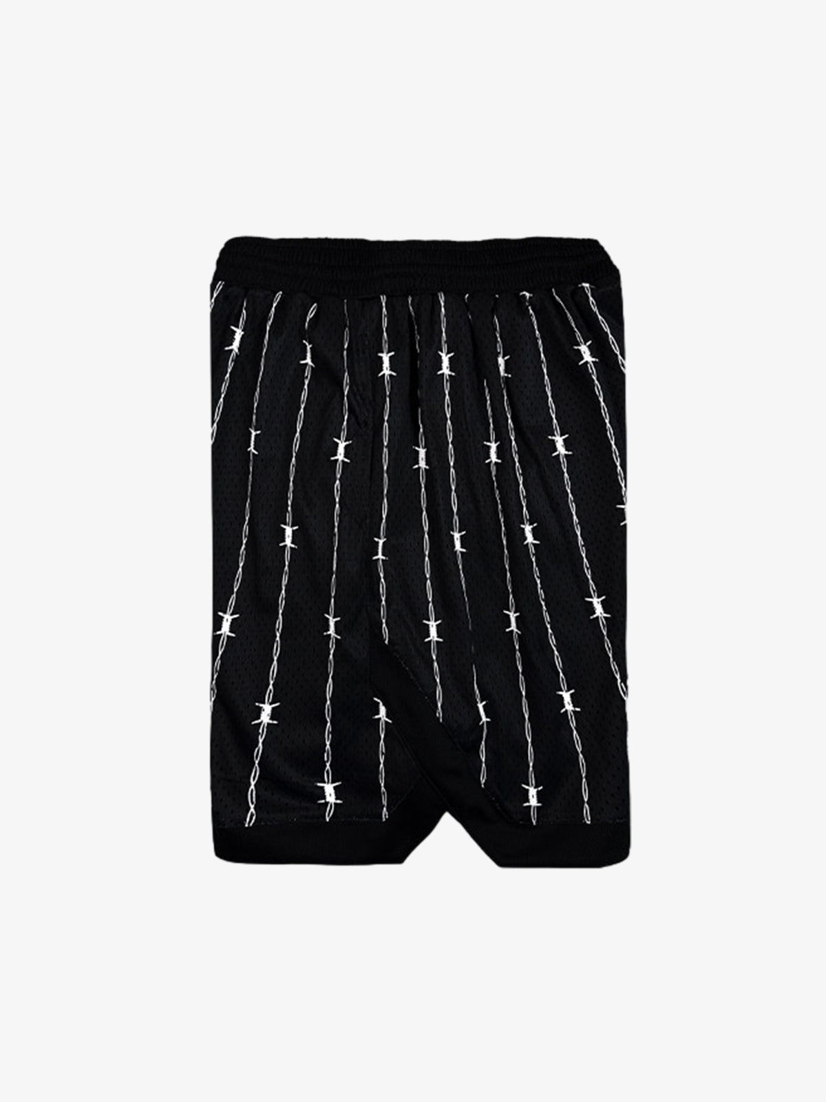 Retro-Sportshorts mit Stacheldrahtmuster