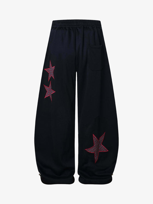 Stylish Star-Embellished Wide-Leg Pants for Casual Wear 