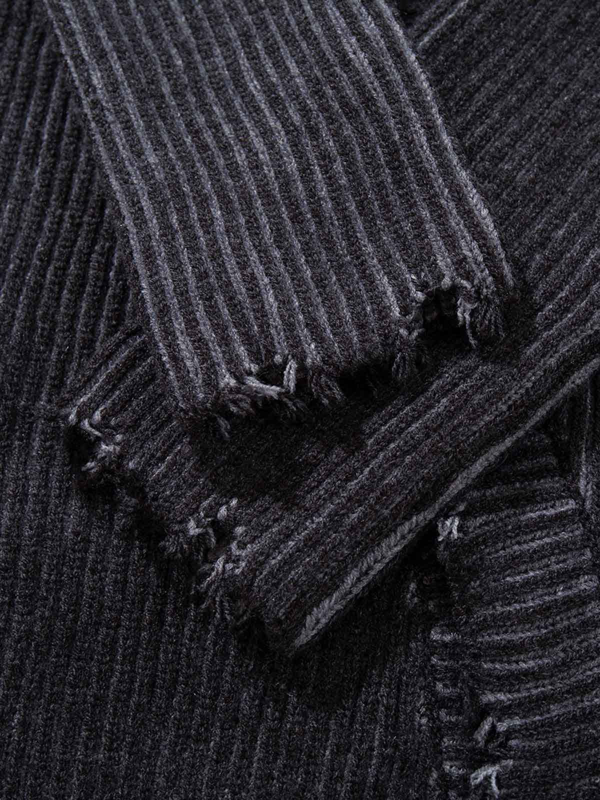 Street-style Distressed Cardigan Sweater