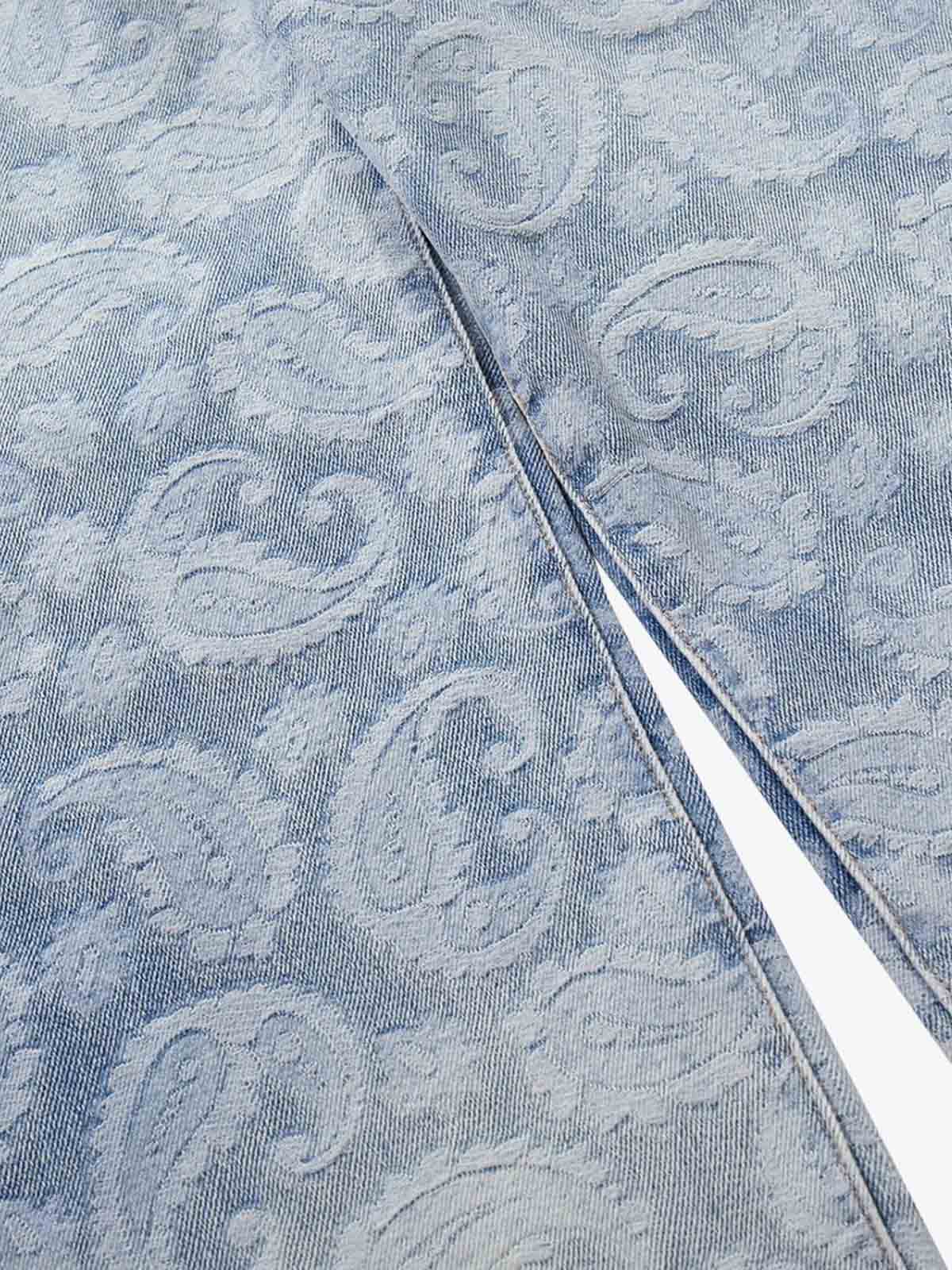 Floral Jacquard Denim Jeans 