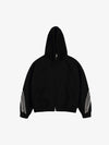 Gestreifter Patchwork-Hoodie in kastenförmiger Passform mit Reißverschluss