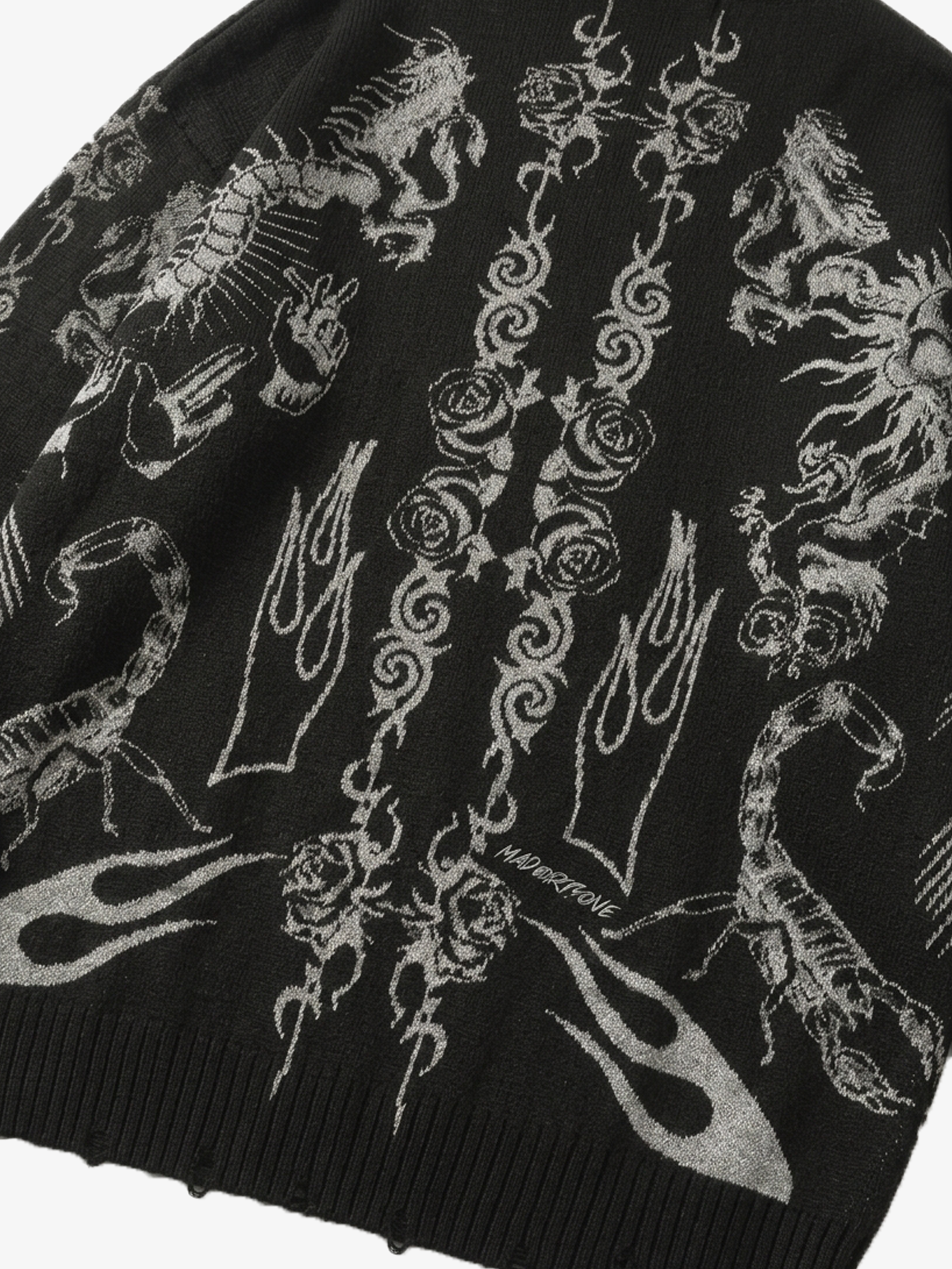 Dark Flame Skull Crewneck Sweater
