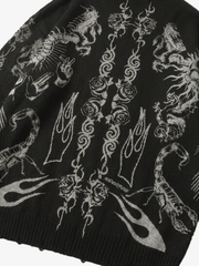Dark Flame Skull Crewneck Sweater