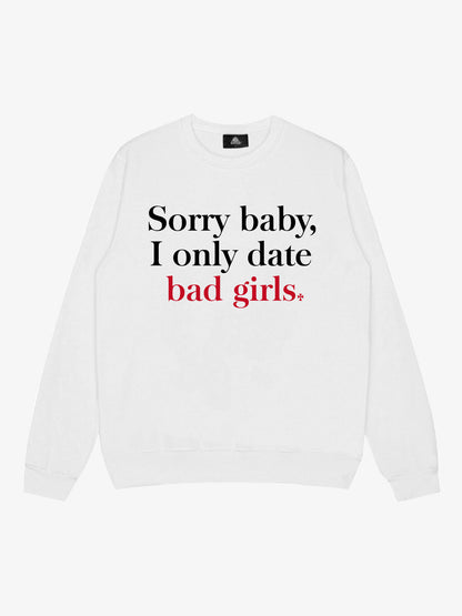 Thesupermade Street Contrast Design Letter Print Round Neck Sweatshirt 