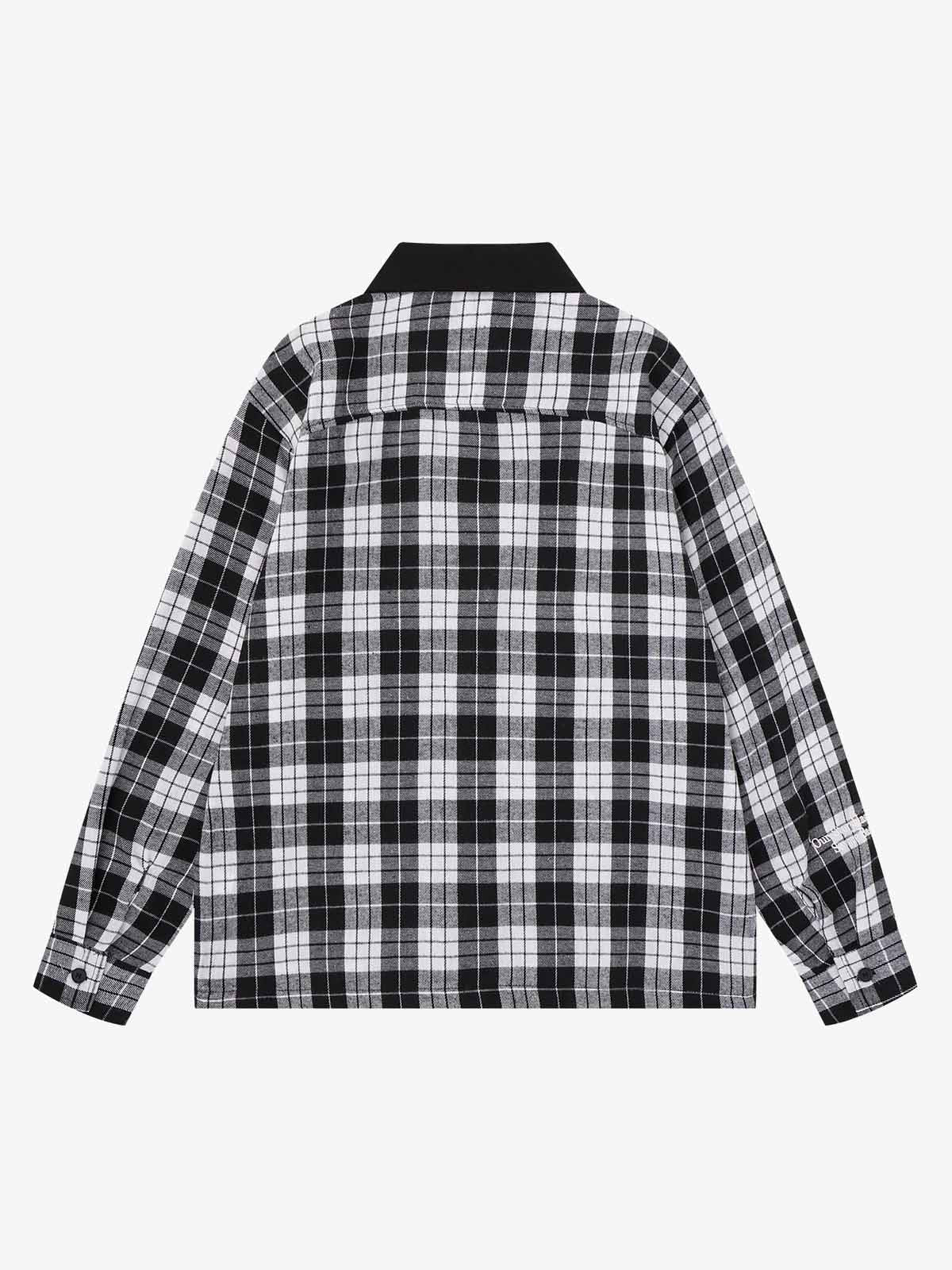Plaid Graphic Long Sleeve Shirt