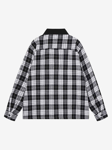 Plaid Graphic Long Sleeve Shirt