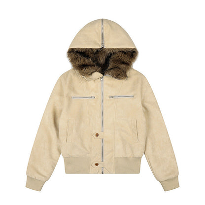 Stylish Hooded Jacket with Faux Fur Trim for Men and Women - Perfect for Casual Outfits 