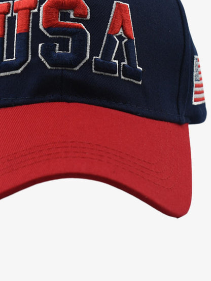 Cappellino da baseball bicolore con ricamo USA