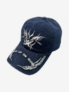 Flame Embroidered Denim Cap