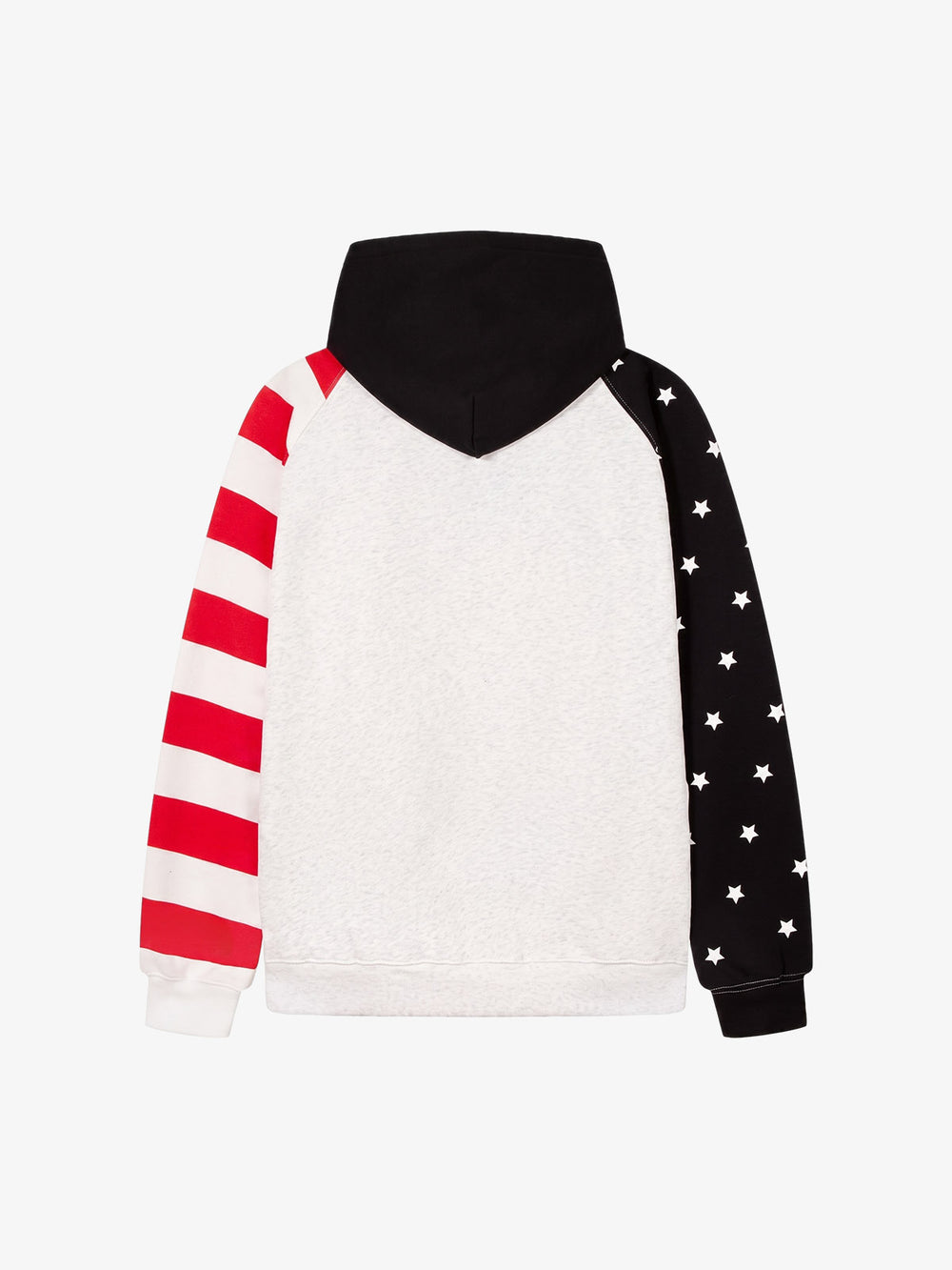 Distressed Flag Graphic Star-Stripe Color Block Hoodie