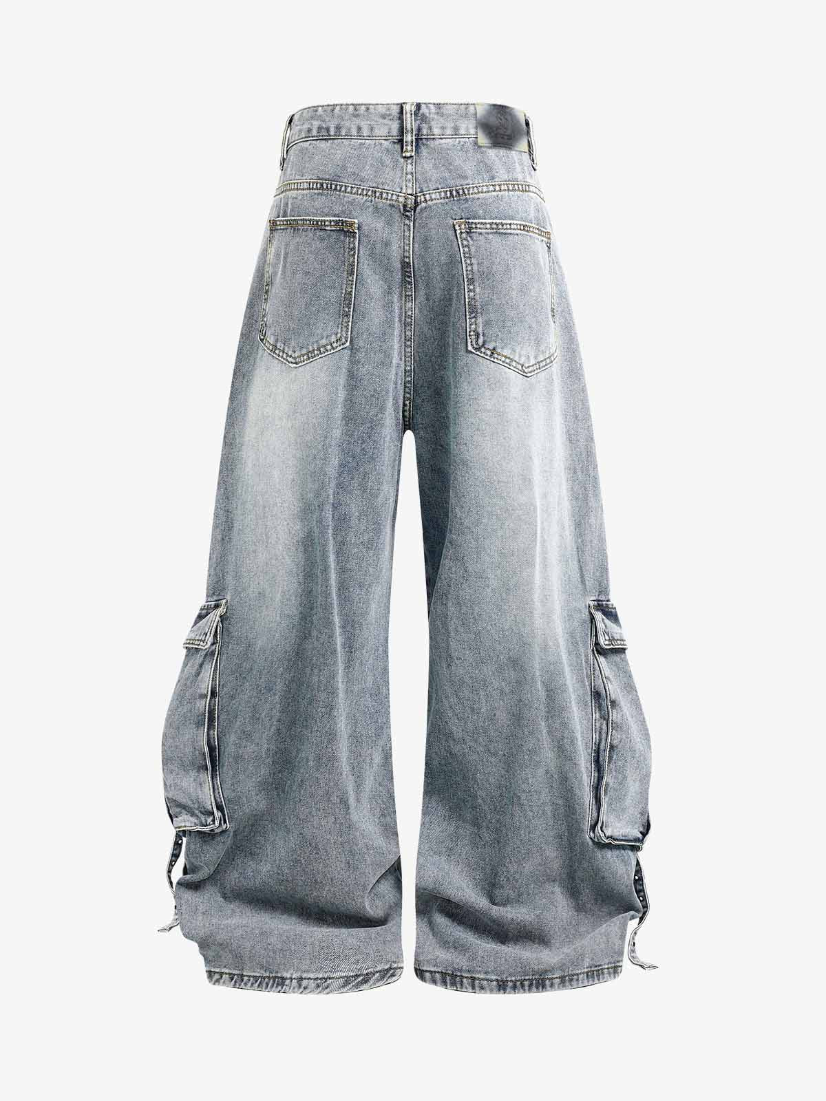 Deconstructed Multi-Pocket Cargo Jeans 