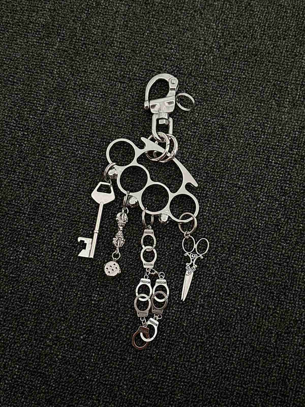 Knuckle Duster Multi-Charm Keychain 