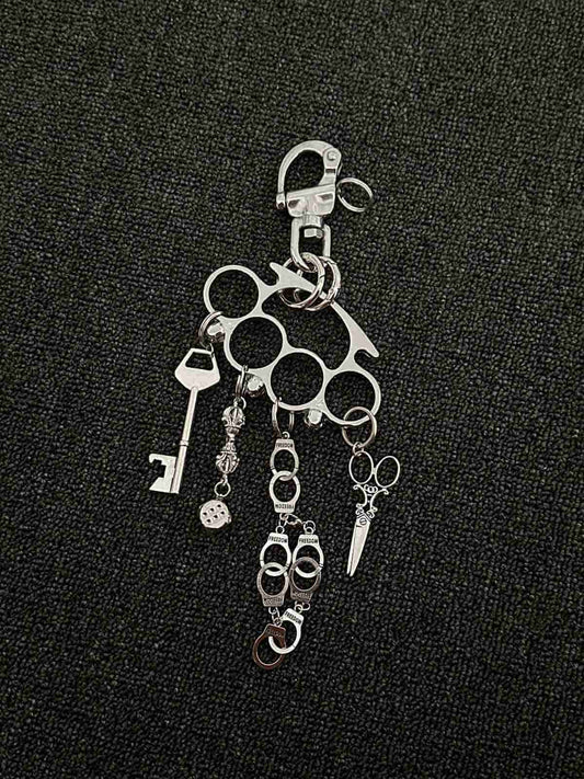 Knuckle Duster Multi-Charm Keychain