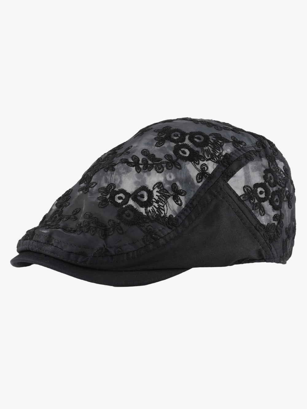 Embroidered Mesh Beret