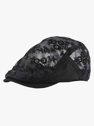 Embroidered Mesh Beret