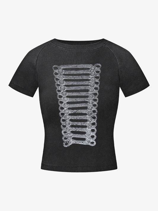 Ribbed Knit Top – Stretch Cotton Blend Fitted Essential