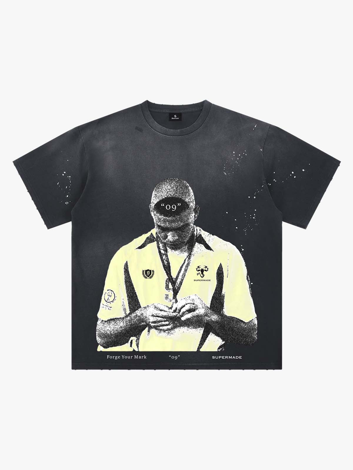Vintage Soccer Figure Graphic T-Shirt 