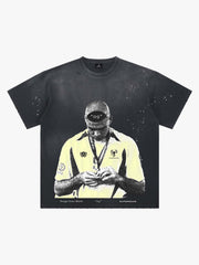 Vintage Soccer Figure Graphic T-Shirt 