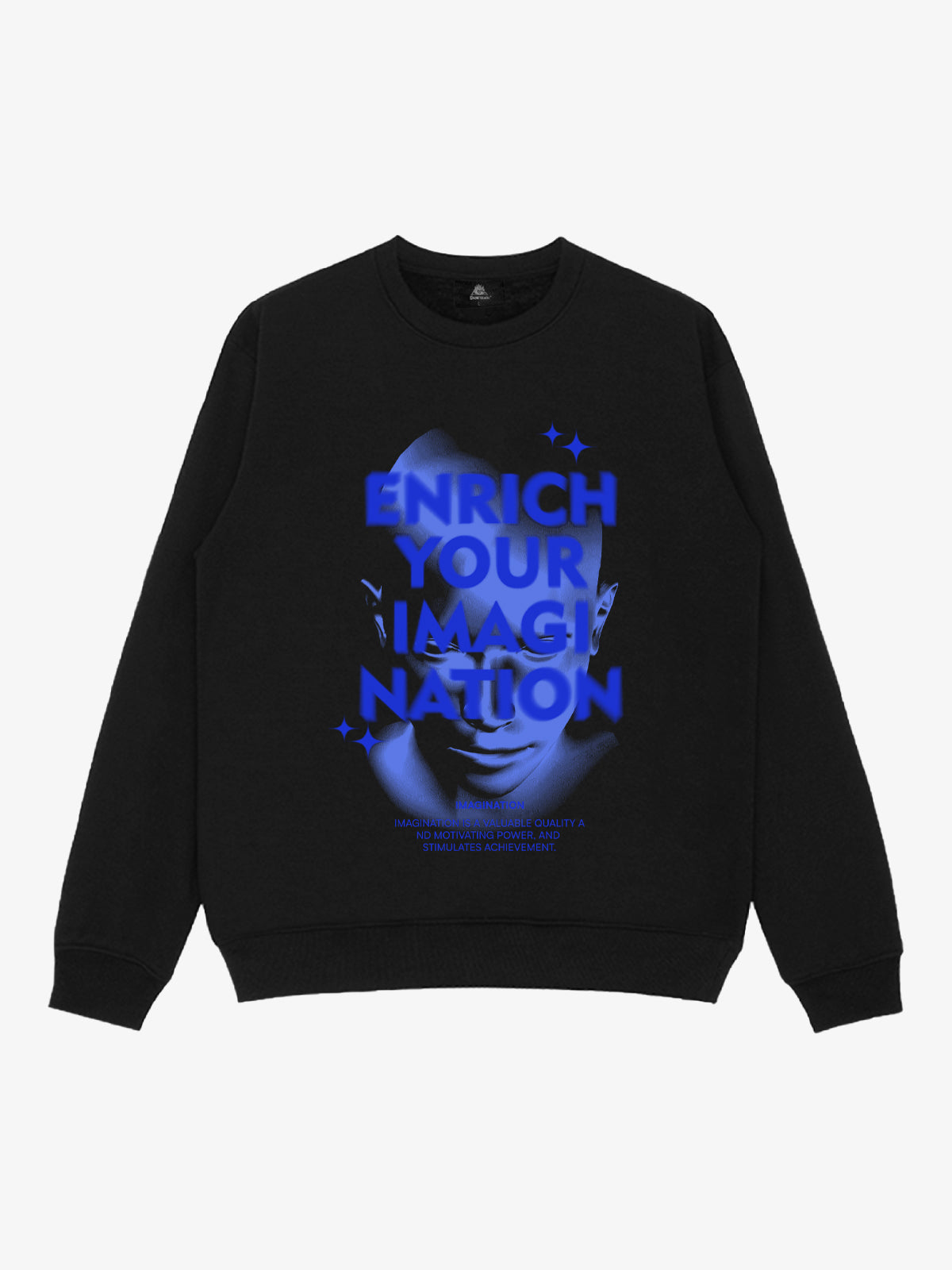 Portrait Phantom Letter Print Crew Neck Sweatshirt 