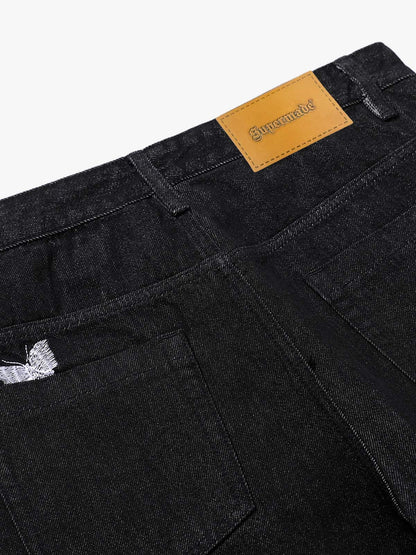 Butterfly Embroidered Scimitar Jeans 