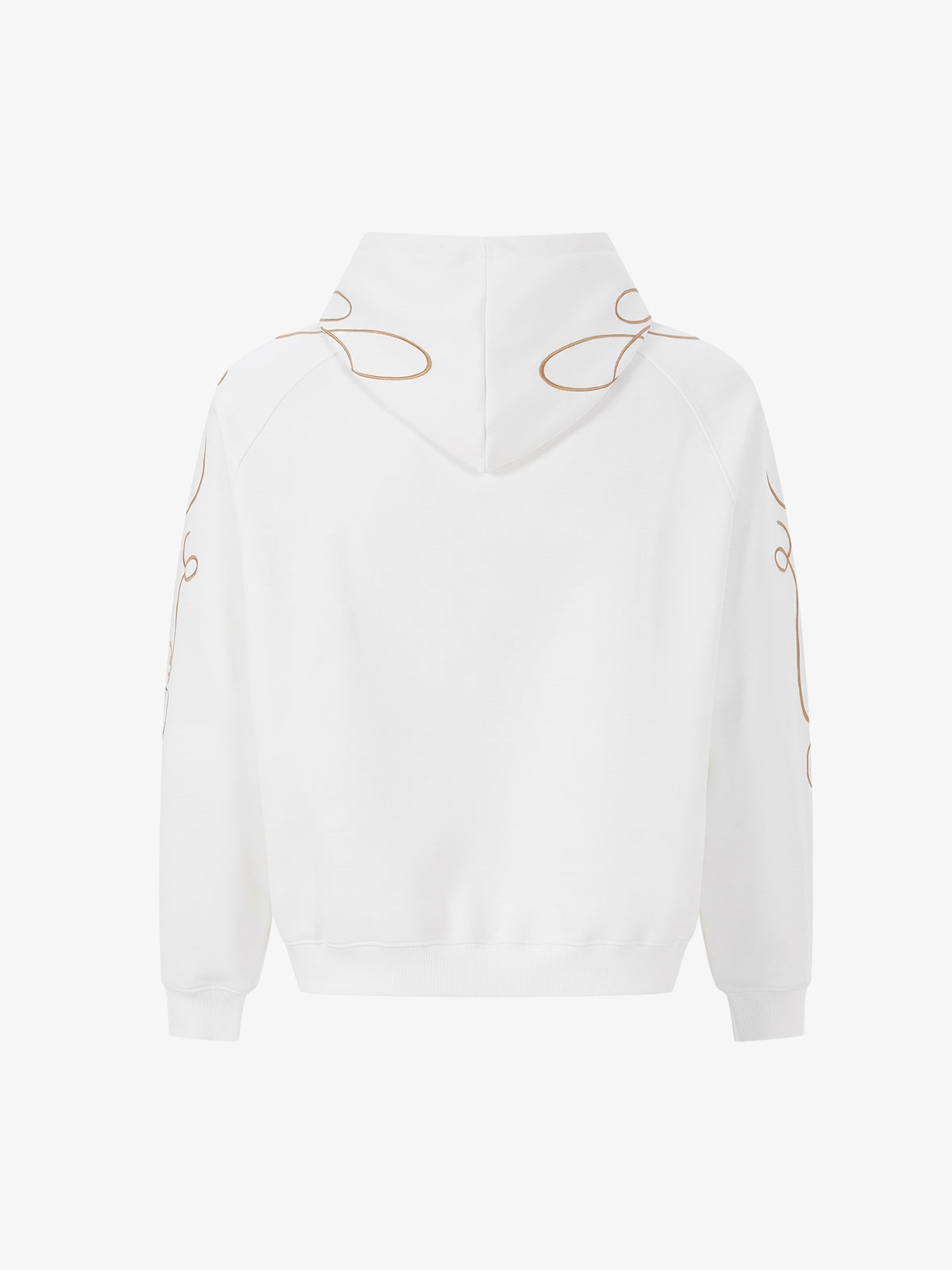Ornamental Letter Embroidered Two-Way Zip Hoodie