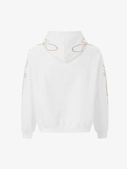 Ornamental Letter Embroidered Two-Way Zip Hoodie