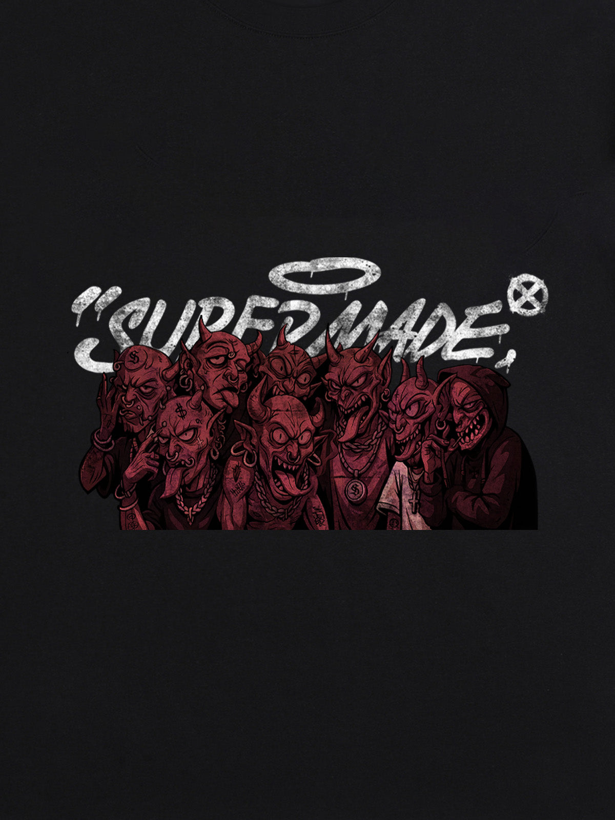 Thesupermade Dark Devil Maniac's Gothic Graffiti T-shirt 