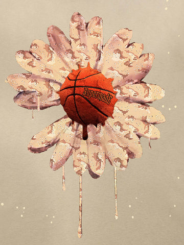 thesupermade Funny street basketball floral pattern design T-shirt 