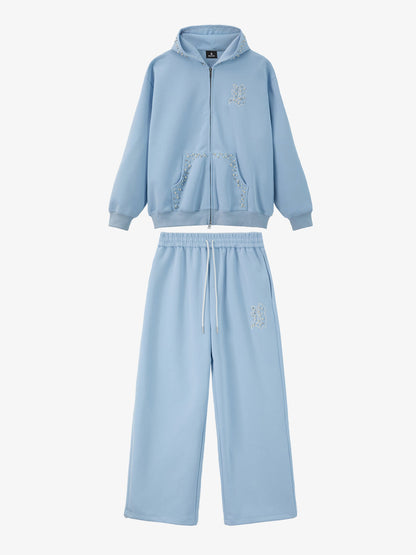 Supermade Pearl Embellished Zip Up Set 